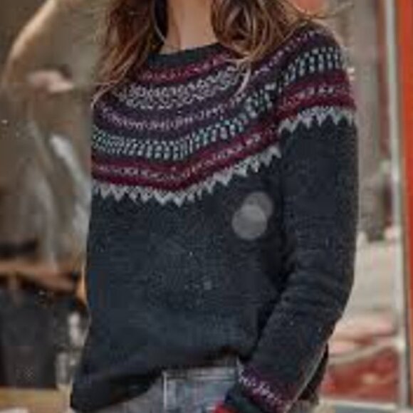 J Jill Gray Fair Isle Pullover Sweater.  Plus Size 4X - Picture 2 of 7